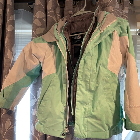 Amazing sea-foam green white coat - 2 in 1 - can wear together or separate - Picture 1 of 5